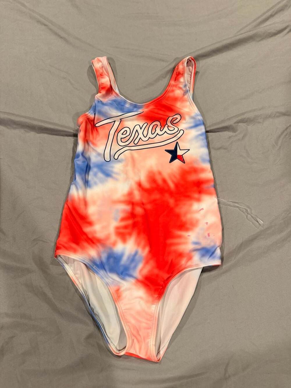 Creative Apparel Concepts Texas Swimsuit Size L Red White Blue Tie Dye